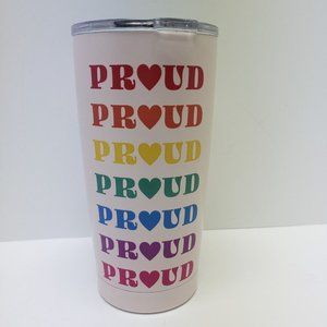 PROUD Coffee Travel Tumbler Mug Colorful LGTBQ